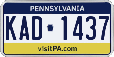 PA license plate KAD1437