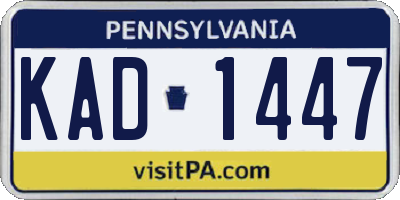 PA license plate KAD1447