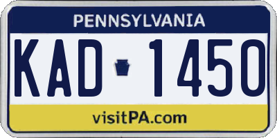 PA license plate KAD1450