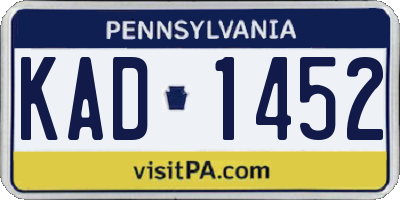PA license plate KAD1452