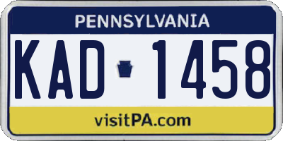 PA license plate KAD1458