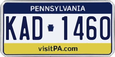 PA license plate KAD1460