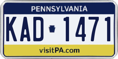 PA license plate KAD1471
