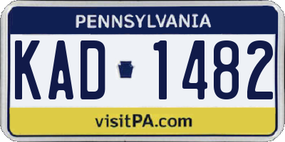 PA license plate KAD1482