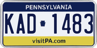 PA license plate KAD1483