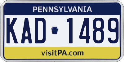 PA license plate KAD1489