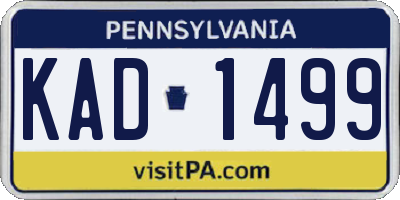 PA license plate KAD1499