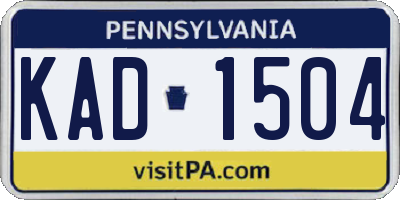 PA license plate KAD1504