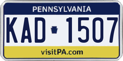 PA license plate KAD1507
