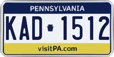 PA license plate KAD1512
