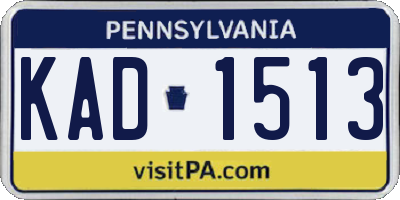 PA license plate KAD1513