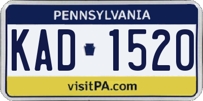 PA license plate KAD1520