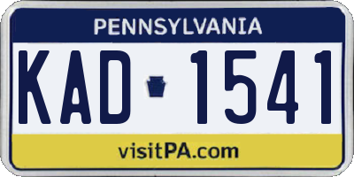 PA license plate KAD1541