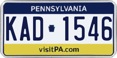 PA license plate KAD1546