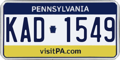 PA license plate KAD1549
