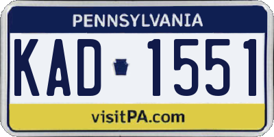 PA license plate KAD1551