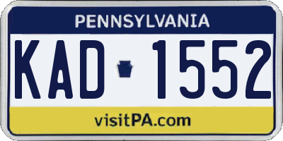 PA license plate KAD1552