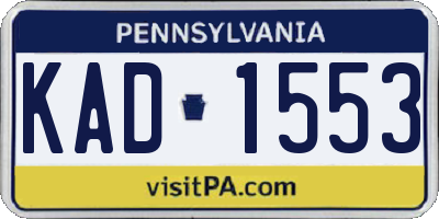 PA license plate KAD1553
