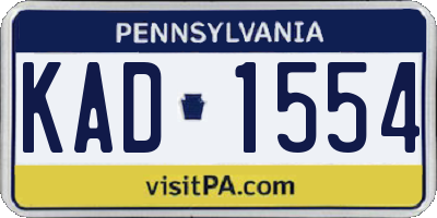 PA license plate KAD1554