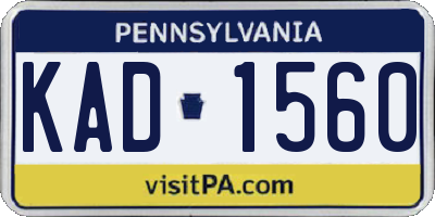 PA license plate KAD1560