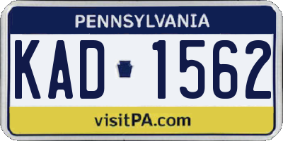 PA license plate KAD1562