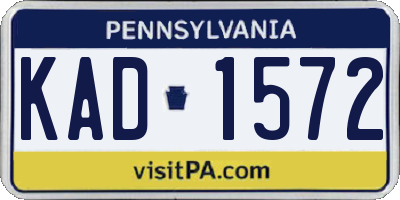 PA license plate KAD1572