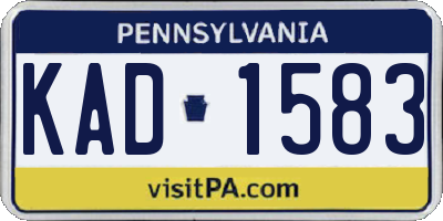 PA license plate KAD1583