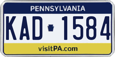 PA license plate KAD1584