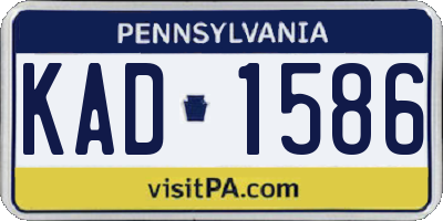 PA license plate KAD1586