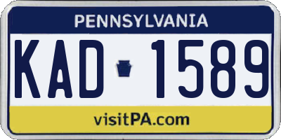 PA license plate KAD1589