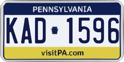PA license plate KAD1596