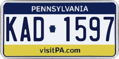 PA license plate KAD1597