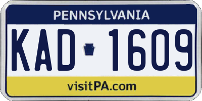 PA license plate KAD1609