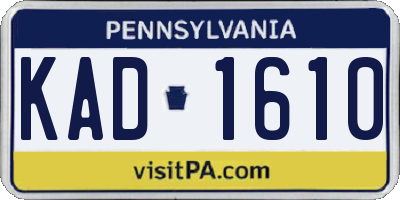 PA license plate KAD1610