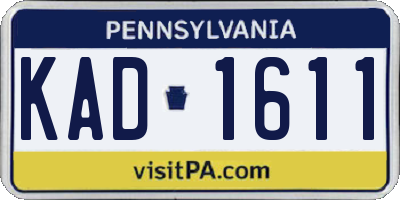 PA license plate KAD1611
