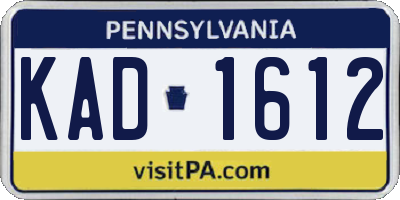 PA license plate KAD1612