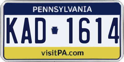PA license plate KAD1614