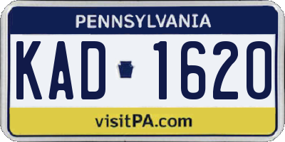PA license plate KAD1620
