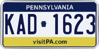 PA license plate KAD1623
