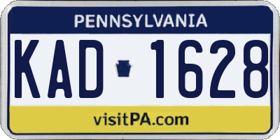 PA license plate KAD1628