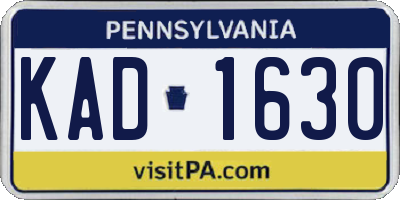 PA license plate KAD1630