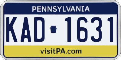PA license plate KAD1631