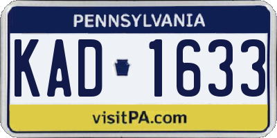 PA license plate KAD1633