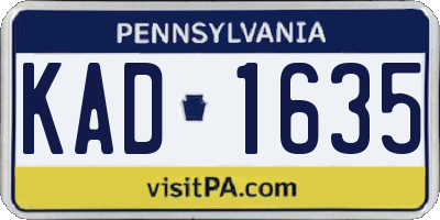 PA license plate KAD1635