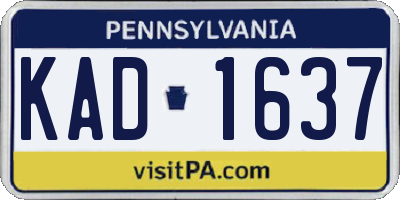 PA license plate KAD1637