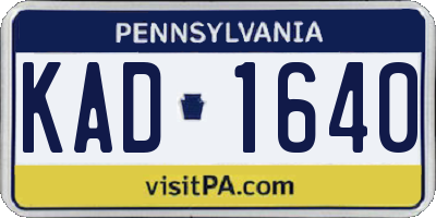 PA license plate KAD1640