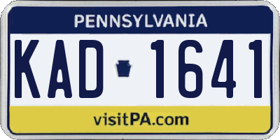 PA license plate KAD1641