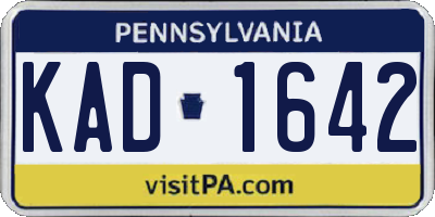 PA license plate KAD1642