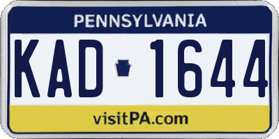 PA license plate KAD1644