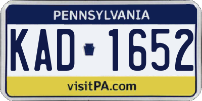 PA license plate KAD1652
